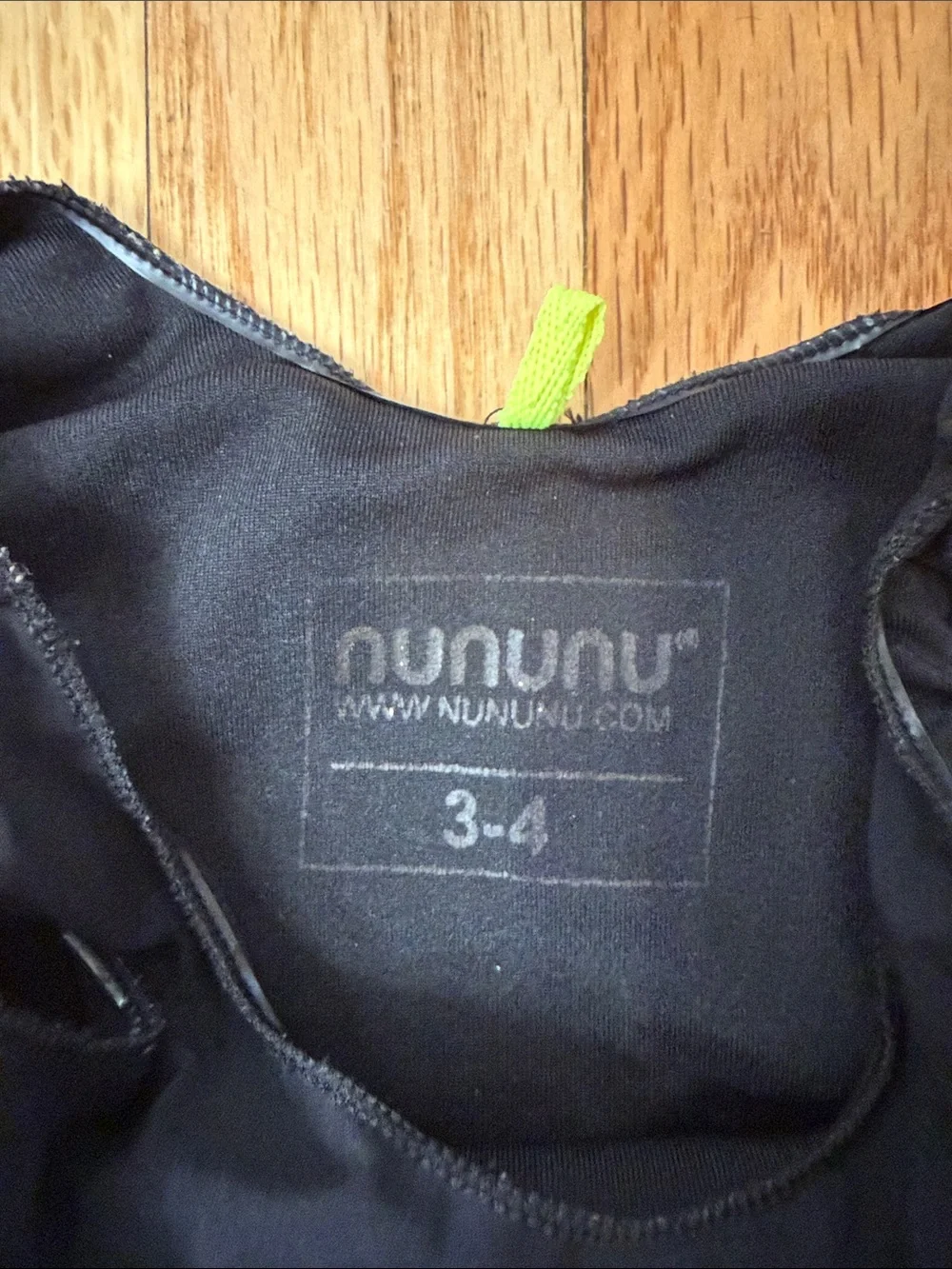 Girls' Nununu Black Ruffle One-Piece Swimsuit with Grey Star